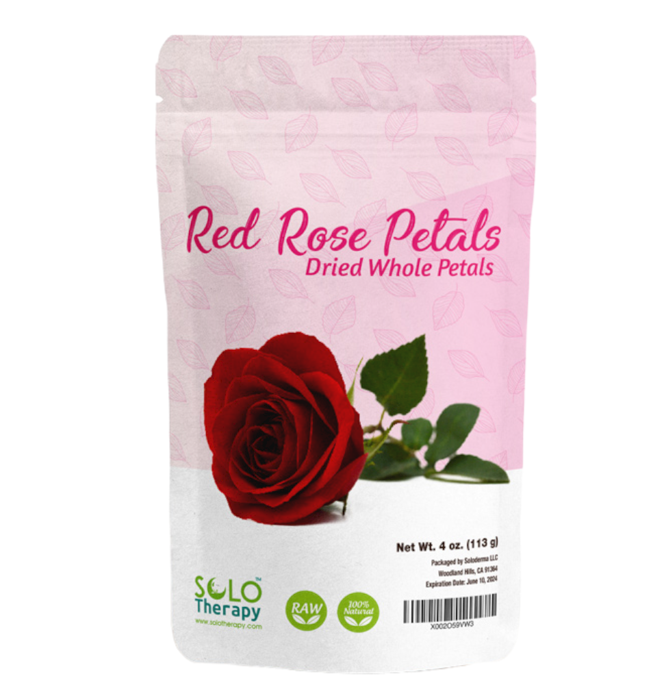 Red Rose Petals 4 oz, Dried Rose Petals, Rose Tea, Pétalos de Rosas Rojas, Cosmetics, Food Grade, Food Decorating, Product from Egypt, Packaged in